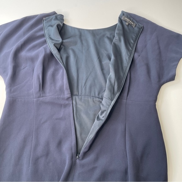 Lafayette 148 New York Navy Sheath Dress Size 10 - Picture 6 of 10